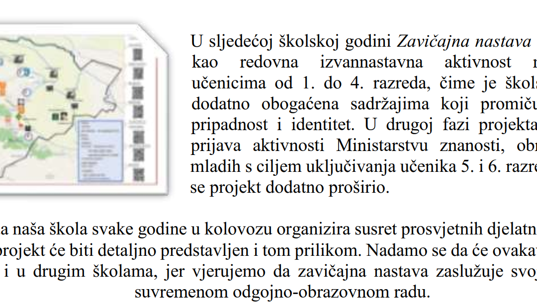 Projekt “Zavičajna nastava” uspješno završen
